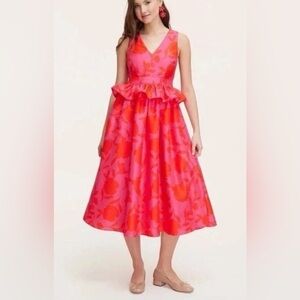 Women’s Kate Spade Classic Rose Peplum Midi Dress Size 4